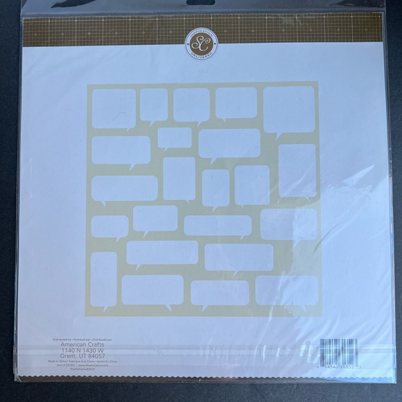 NWT Studio Calico Mister Huey’s Speech Bubbles Stencil, 12x12 - Picture 3 of 3